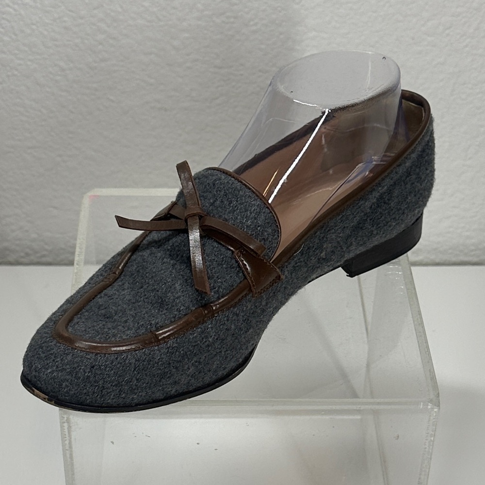 J. Crew Flannel Academy Loafers Gray and Brown Women's Loafers 7.5 - Picture 7 of 12